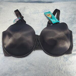 40DDD Vanity Fair Full Figure Back Smoothing Underwire Black Bra.